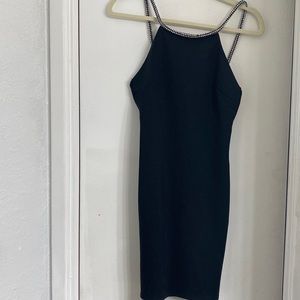 Black dress with crystal shoulder